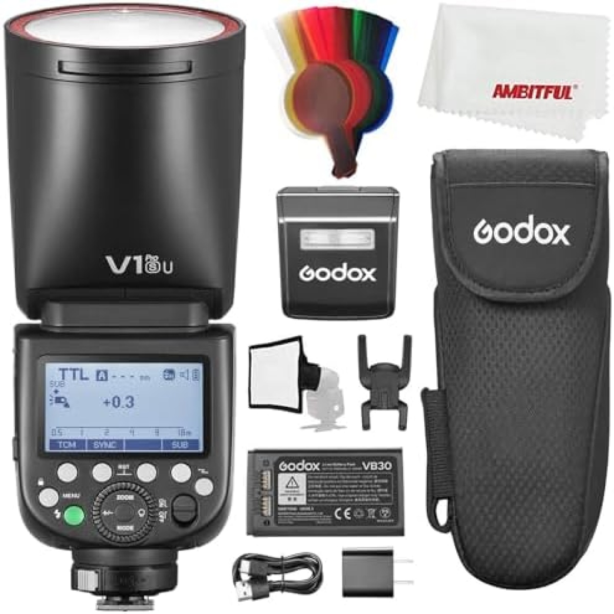 Godox V1pro S V1Pro-S USA Version TTL Round Head Camera Flash, 76Ws HSS